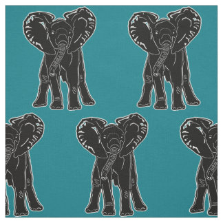 Tecido Plano de fundo do elefante preto a qualquer cor