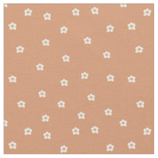 Tecido Playful Halloween flower pattern with retro smilin