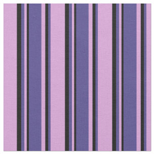 Tecido Plum, Preto, Azul Escuro e Linhas Pretas Coloridas