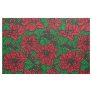 Tecido Poinsettia, padrão de Natal