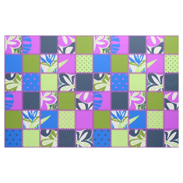 Tecido Pokii Hawaiian Floral e Ponto Patchwork (Fat Quarter)