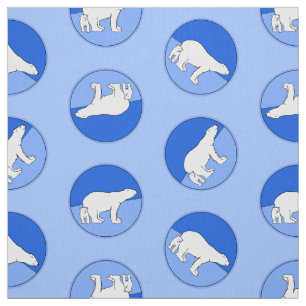 Tecido Polar Bear Madre e Cub pintando Arte Selvagem