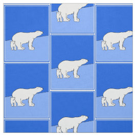 Tecido Polar Bear Mãe e Pintura em Cubo - Arte Selvagem
