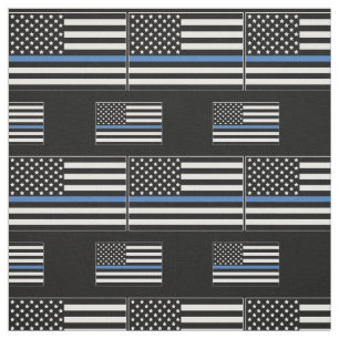 Tecido Policial Thin Blue Line American Flag