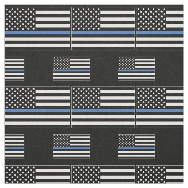 Tecido Policial Thin Blue Line American Flag (Modelo)