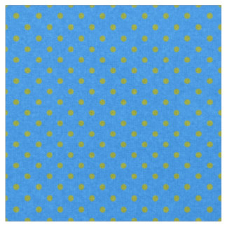 Tecido Polka Azul Brilhante e Verde Pontilhado