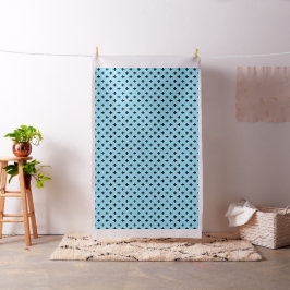 Tecido Polka negra cruza o azul-bebê