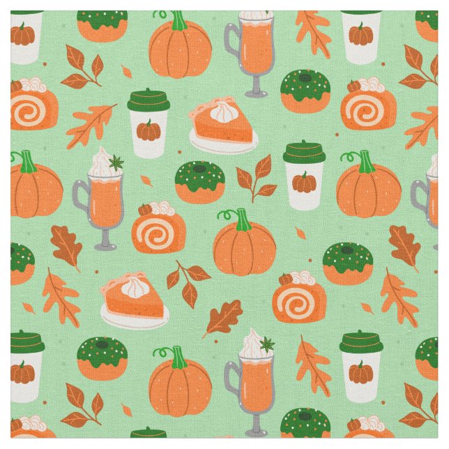 Tecido polpa de abóbora café verde pastel (Detalhe)