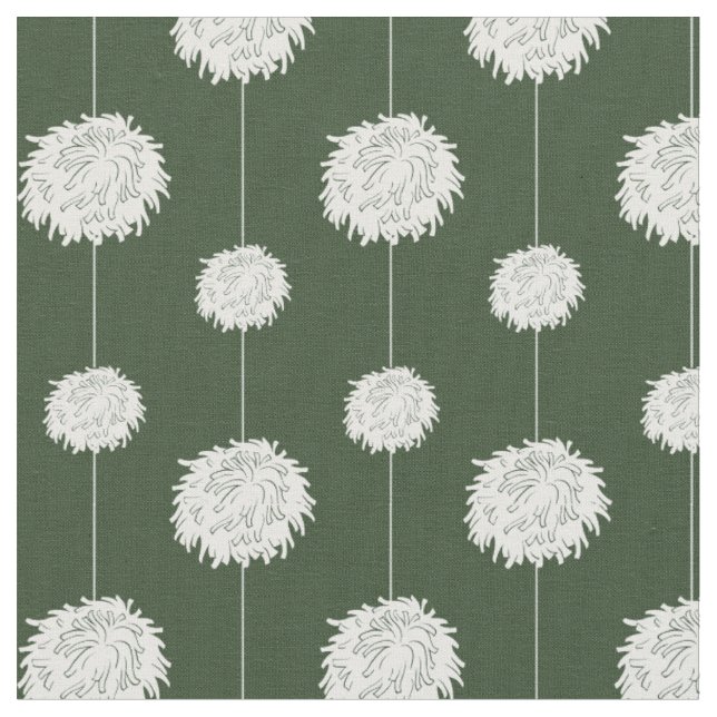 Tecido Pom Pom Cheerleader Verde Florestal Padrão (Detalhe)