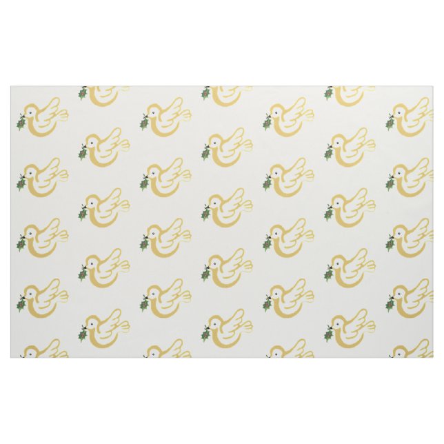 Tecido pomba de paz ouro com folha de vinho (Fat Quarter)