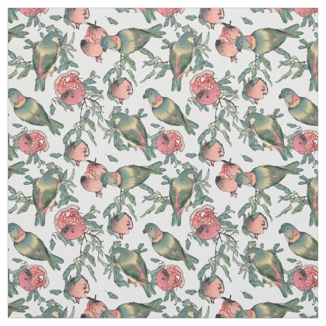 Tecido Pomegranato e aves (Modelo)