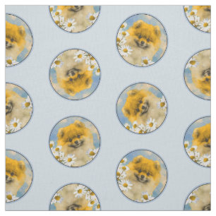 Tecido Pomerânia em Pintura de Cachorro Original