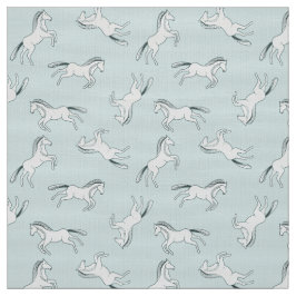 Tecido Pôneis de dança sobre o fundo da menta