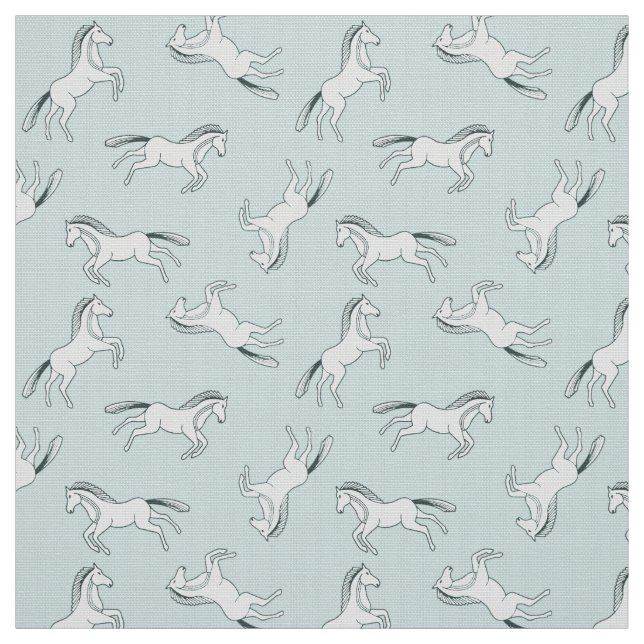 Tecido Pôneis de dança sobre o fundo da menta (Modelo)