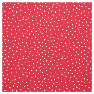 Tecido Pontos Abstrato de tendências brancas em vermelho 