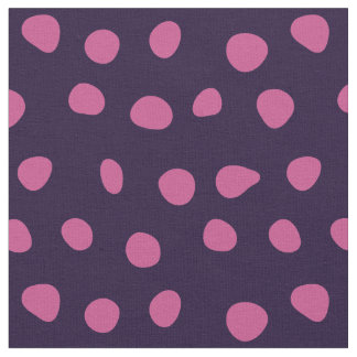 Tecido Pontos Brancos Rosa em Roxo