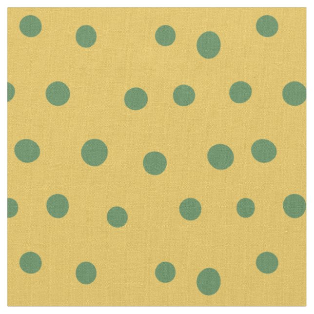 Tecido Pontos brilhantes verdes em amarelo (Detalhe)