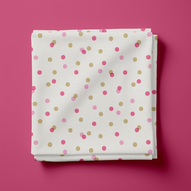 Tecido Pontos de Confetti Rosa e Dourada (Criador carregado)