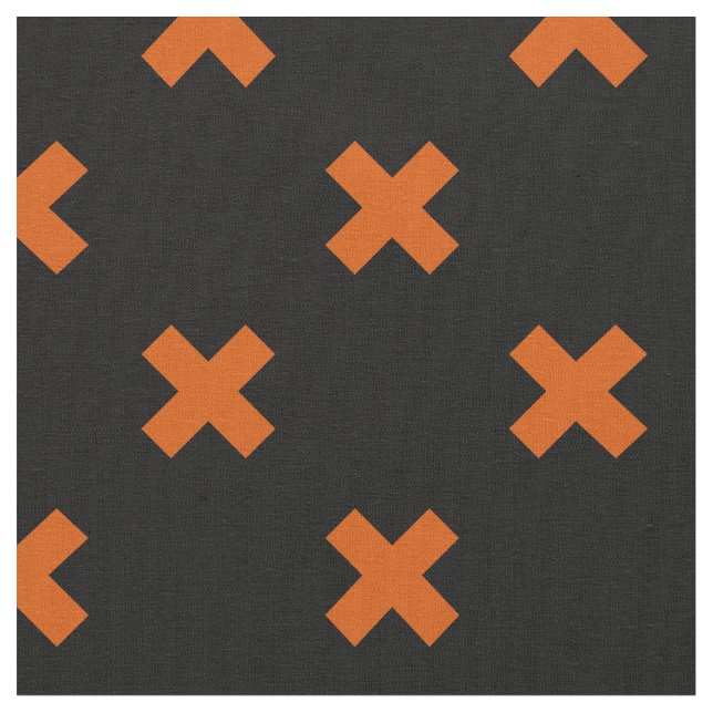 Tecido Pontos de cruz laranja a preto (Detalhe)