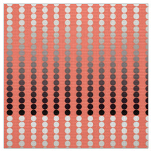 Tecido Pontos de Satin - coral e pewter