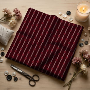 Tecido Pontos e Listras Geométricas Burgundy Minimalista