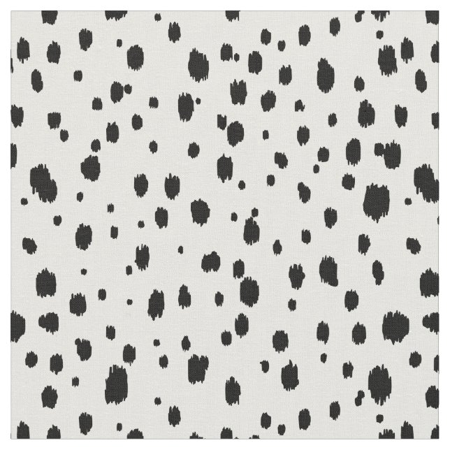 Tecido Pontos Espalhados de Ikat Preto e Branco (Detalhe)