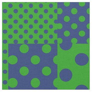 Tecido Pontos Polka Azul Verde Patchwork