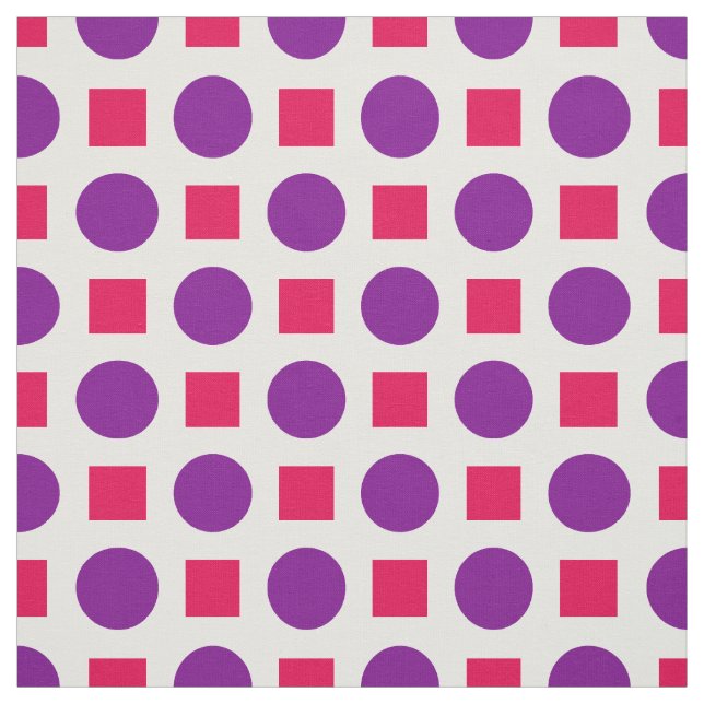 Tecido Pontos roxos e quadrados fuchsia (Modelo)