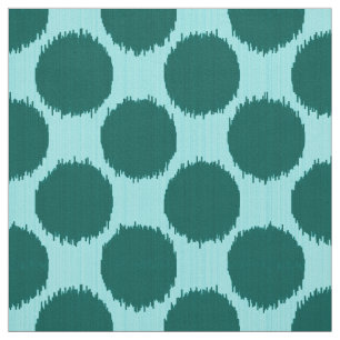Tecido Pontos, turquesa e aqua gigantes de Ikat