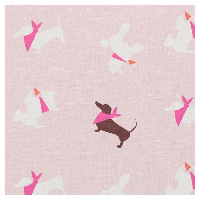 Tecido Pooches De Rosa Rosa Rosa Rosa (Detalhe)