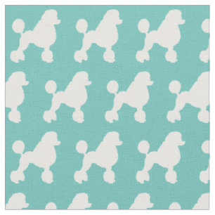 Tecido Poodle Dog Silhouette Pet Teal