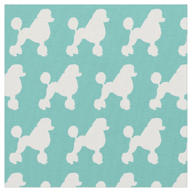 Tecido Poodle Dog Silhouette Pet Teal (Detalhe)