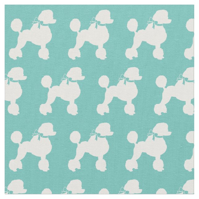 Tecido Poodle Dog Silhouette Pet Teal (Detalhe)