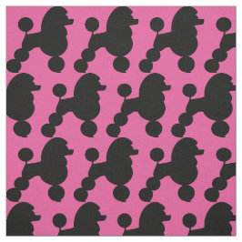 Tecido Poodle Preto em Rosa
