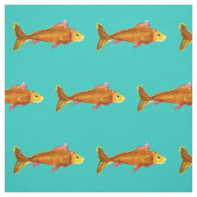 Tecido Pop art da arte dos peixes do cometa do peixe (Modelo)