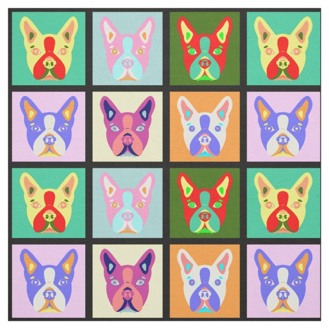 Tecido Pop art de Boston Terrier (Modelo)