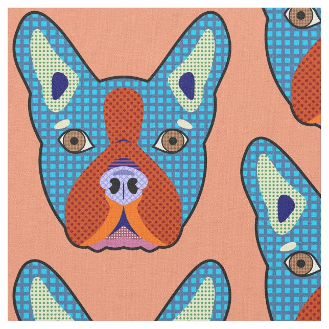 Tecido Pop art de Boston Terrier (Detalhe)