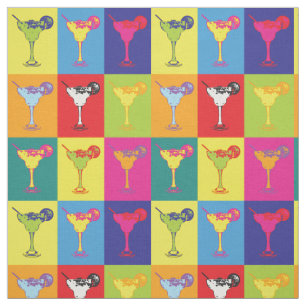 Tecido Pop Art Margarita Cocktails Padrão Retroativo