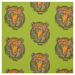 Tecido Pop Art TIGER HEAD + seu backgr. & ideias