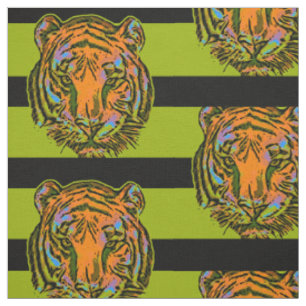 Tecido Pop Art TIGER HEAD + seu backgr. & ideias