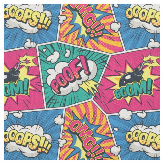 Tecido Pop de arte da revista em quadrinhos (Detalhe)