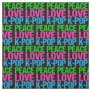 Tecido Pop Music Peace Love K-Pop