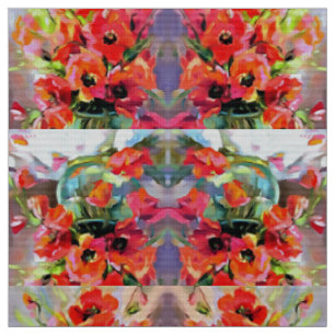 Tecido Poppies Num Vaso De Vidro