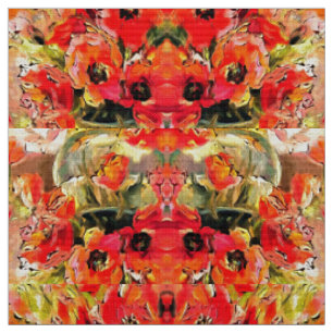 Tecido Poppies Numa Arte Negra Vidro Vaso