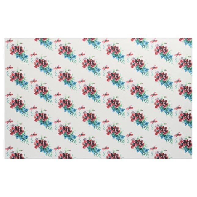 Tecido Poppies Vintage bonito (Fat Quarter)