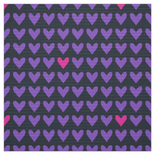 Tecido POPSTAR - Mod Purple e Hot Pink Hearts Namorados