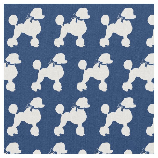 Tecido Porco francês Silhouette Pet Marinho Azul (Detalhe)