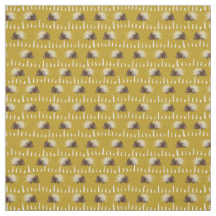 Tecido Porcupine Dourado, castanho e mostarda, com padrã