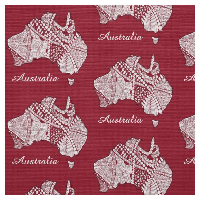 Tecido Portaria de Arte do Mapa da Austrália (Modelo)