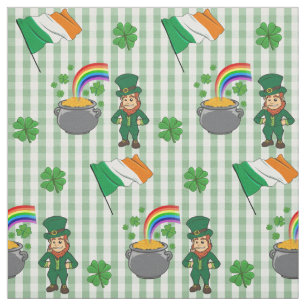 Tecido Pote Arco-Íris Irlandês Leprechaun Da Diversão 